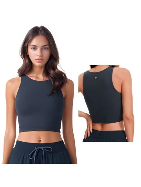 CRZ YOGA Tops - Large True Navy Butterluxe Double Lined Sport Scoop Neck Racerback Tank NWT